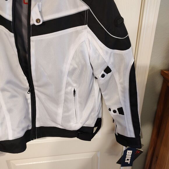 BILT Women's Jacket Padded White Mesh Motorcycle Removable Armor/Liner NWT L Lg - Picture 3 of 11